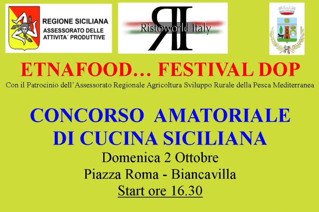 ETNAFOOD... FESTIVAL DOP - Concorso amatoriale di cucina siciliana